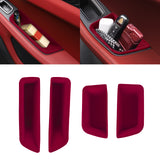 Door Storage Box Tray Organizer Compatible with Porsche Macan S/T/GTS/Turbo 2015-up Interior Car Door Side Handle Insert Pocket Holder Glove Pallet Accessories (4 Packs w/Anti-slip pads)