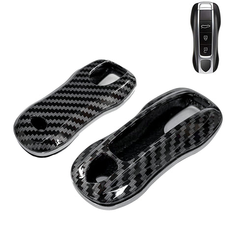 Carbon Fiber ABS Full Cover Remote Key Shell Cover For Porsche Cayenne Panamera