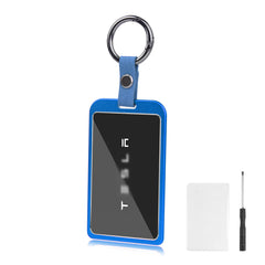 x xotic tech Transparent Card Key Holder, Card Protective Case Cover Comapatible with Tesla Model Y/3/S/X Cybertruck Accessories, Full Protection Key Fob Shell Key Chain(Aluminum Alloy)