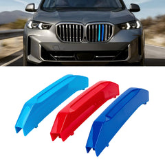 Set Tri-Colored Front Kidney Grille Strips Clip Cover For BMW X5 G05 2024 2025