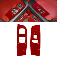 Window Lift Trim Door Lock Switch Panel Cover Compatible with Dodge Challenger 2015-up Interior Accessories Decoration 2Pcs/Set