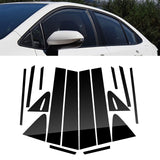 Black Window Pillar Posts Door Trim Piano Cover For Toyota Corolla 2019-2025