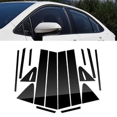 Black Window Pillar Posts Door Trim Piano Cover For Toyota Corolla 2019-2025