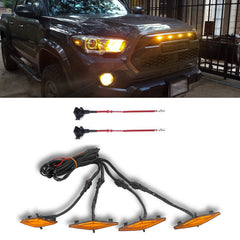 4Pcs Amber Lens Grille Mount LED Light Kit For Toyota 4Runner TRD Pro 2014-2021