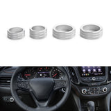 Xotic Tech AC Radio Knobs Cover Accessories Compatible with Chevrolet Equinox 2018-2023, Malibu 2016-2023 Center Console Air Conditioner Volume Headlight Ring Cover Trim (Aluminum Alloy, 颜色) -4PCS