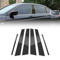 Carbon Fiber Style Door Window Pillar Trim Decals For Honda Accord Sedan 08-2012