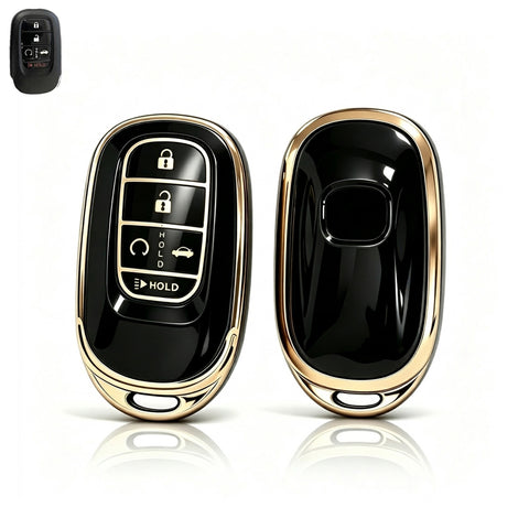 x xotic tech 2Pcs Key Fob Cover Compatible with Honda Accord Civic CR-V HR-V Pilot, Soft TPU Full Protective Smart Remote Keyless Case Accessories 5-Button