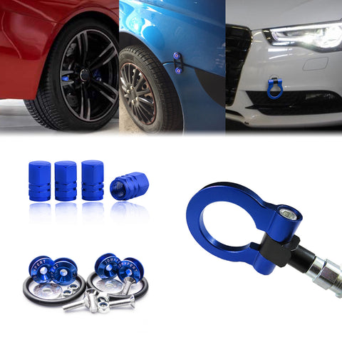 Set Towing Hook+Air Valve Caps+Trunk Release Fasteners For Audi A7 S7 RS7 A6 S6