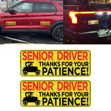 x xotic tech Elderly Driver Car Magnet Reflective Senior Driver Magnet Signs for Car Old People Gag Gifts Yellow Sign Magnetic Bumper Sticker for Grandma Grandpa