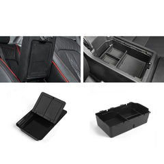 2x Center Armrest Box Hidden + Lower Storage Organizer For Honda Civic 2022-up