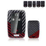 x xotic tech Glossy Black/Red Carbon Fiber Texture Hard Key Fob Cover Case Compatible with Chevrolet Silverado 1500 2500HD 3500HD Colorado Suburban Tahoe or GMC Yukon Canyon Sierra 1500 2500 3500