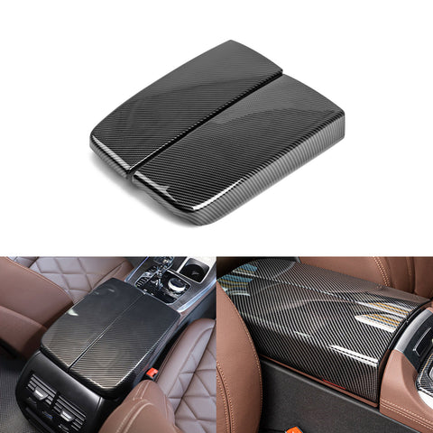 Xotic Tech Carbon Fiber Color Car Center Console Cover, 2PCS Center Armrest Covers Storage Box Protect Trim Accessories Compatible with BMW X5 G05/X7 G07 2019-2024, X6 G06 2020-2024