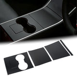 4pcs/Set Center Console Wrap Decor Sticker Accessories for Tesla Model 3/Y 17-20