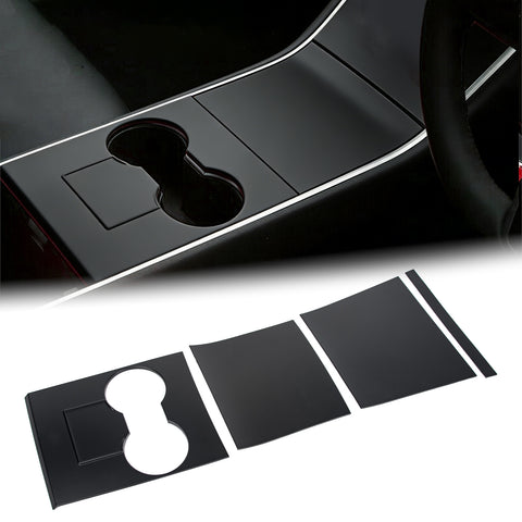 4pcs/Set Center Console Wrap Decor Sticker Accessories for Tesla Model 3/Y 17-20
