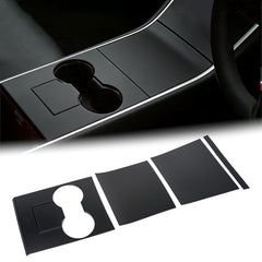 4pcs/Set Center Console Wrap Decor Sticker Accessories for Tesla Model 3/Y 17-20