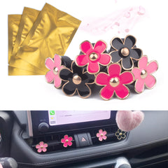 6 Pcs Daisy Flower Air Vent Clip Car Air Conditioning Freshener Outlet Perfume Clips Charm Colorful Auto Interior Girly Decorations Accessories for Girls Women