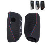 x xotic tech Soft Silicone Key Fob Cover Case Compatible with BMW X7 IX IX3 I5 M60 X1 X2 X3 X5 X6 XM I7 5 7 Series 740i 760i 2023 2024 2025 2026, Intelligent Car Side Button Smart Key Protector