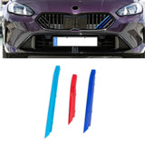 Tri-Colored Front Kidney Grille Strips Clip Cover For BMW 1 2 Series F70 F74