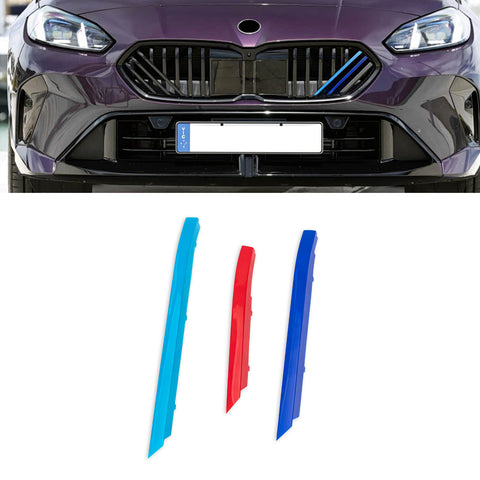 Tri-Colored Front Kidney Grille Strips Clip Cover For BMW 1 2 Series F70 F74