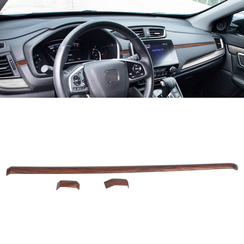 Peach Wood Grain Center Console Upper Stripe Cover Decor For Honda CR-V 17-2022