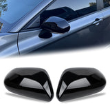 Glossy Black Door Side Rear View Mirror Cover Trim For Toyota Camry 2018-2026