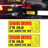x xotic tech Elderly Driver Car Magnet Reflective Senior Driver Magnet Signs for Car Old People Gag Gifts Yellow Sign Magnetic Bumper Sticker for Grandma Grandpa