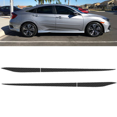 Carbon Fiber Texture Side Door Skirt Cover Sticker For Honda Civic 2016-2021