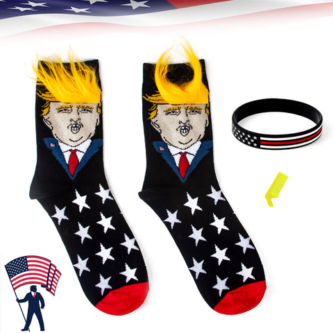 Donald Trump 2024 President MAGA Socks Men's Women's Cotton Novelty Crew Socks