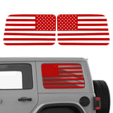 x xotic tech American Flag Rear Side Window Decal Sticker, Pre-cut Vinyl Back Window Glass USA Flag Sticker Exterior Accessories Compatible with Jeep Wrangler 2018-up 4 Door (2Pcs)