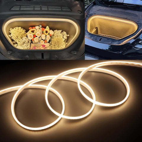 For Tesla Model S X 2021-2024 Front Trunk Led Flexible Ambient Lights Decoration