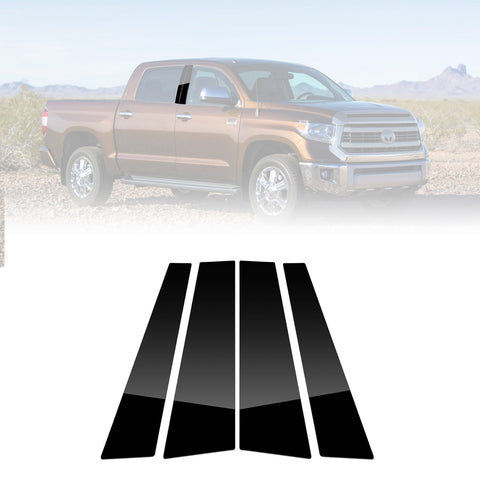 For Toyota Tundra 2007-2021 4PCS Black Pillar Posts Door Trim Piano Cover Kit