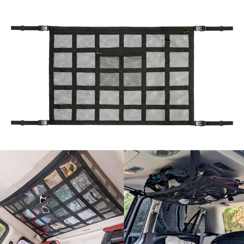 Adjustable Car Overhead Storage Mesh Organizer Net Truck SUV Camping Accessories