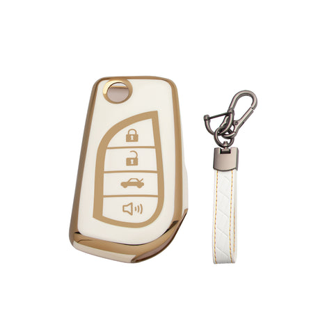 Set TPU Full Protect Folding Key Fob Cover For Toyota Camry LE 2018-2019