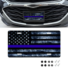 x xotic tech Distressed American Flag Front License Plate Custom Novelty Vintage Aluminum Metal 3D License Plate Tag Vanity Gift Patriotic Embossed License Plates Frame 6x12" Universal Car Decoration