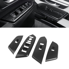 Carbon Fiber Black Inner Window Switch Panel Cover Trim For Honda CR-V 2017-2022
