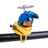 x xotic tech Rubber Duck Bike Bell Decoration, Cute Yellow Squeeze Duck Bicycle Accessories w/Propeller Helmet for Car Dashboard Motorcycle Scooter Handlebar Horn Kids Toddler Toy Outdoor