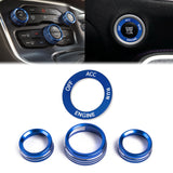 Engine Start Button AC Radio Switch Knob Ring Cover For Dodge Charger Challenger