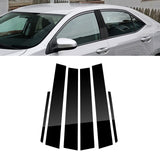 Black Window Pillar Posts Door Trim Piano Cover For Toyota Corolla 2014-2018