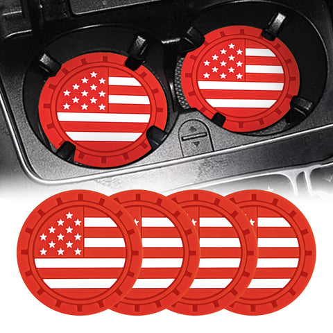 2.75 Inches USA Flag Style Anti Slip Drink Cup Holder Insert Mat Universal Fit