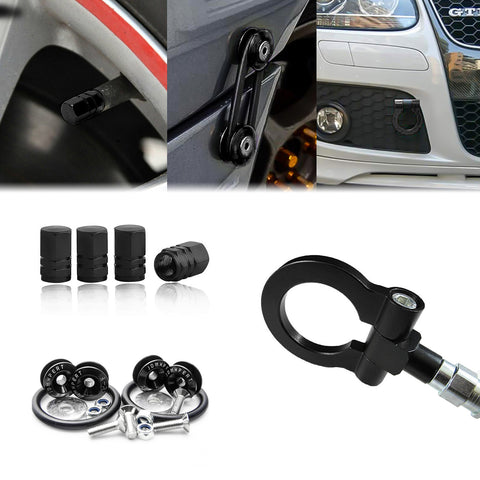 Set Towing Hook+Tire Valve Caps+Quick Release Fasteners For BMW 2 4 Series 2014+