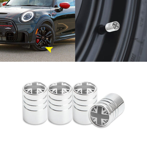 Xotic Tech Wheel Valve Stem Cap Cover Screw with Red Union Jack Car Tire Wheel Stem Air Valve Caps, Compatible with Mini Cooper F55 F56 R50 R52 R53 R55 R56 R57 R58 R59 R60 R61, 4pcs