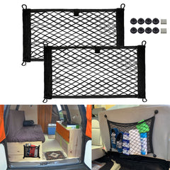 2pcs Small Cargo Net Elastic Pocket Storage Mesh Net for Car Trunk Net, RV, Boat