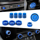Set Blue AC Air Navigation Engine Start Button Ring Cover For Honda Civic 2022+