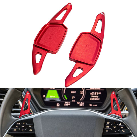 Red Aluminum Paddle Shifter Extension For Audi A5 A6 Q4 Q5 S6 Q6 SQ6 e-tron