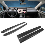 Set Carbon Fiber Style Dashboard + Door Panel Combo Kit For Tesla Model 3 2021-2023 & Model Y 2020-up