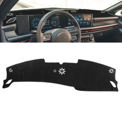 Black Dashboard Mat Poly Carpet DashMat Non-Slip Cover For Hyundai Sonata 2024+