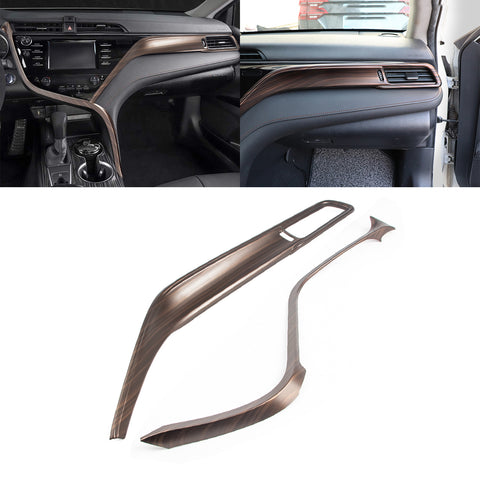 For Toyota Camry XSE XLE 2018-2023 Wood Grain Center Strip Dashboard Trims