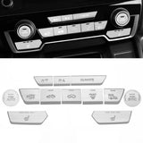 x xotic tech 12pcs Center Console AC Button Switch Patch Cover Trims, Silver Aluminum Alloy, Compatible with Honda CR-V DX 2017-2022