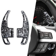 Black Forged Pattern Paddle Shifter Extension Cover For Ford Mustang 2015-2023