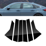 For Honda Civic Sedan 2022-up 6PCS Black Pillar Posts Door Trim Piano Cover Kit